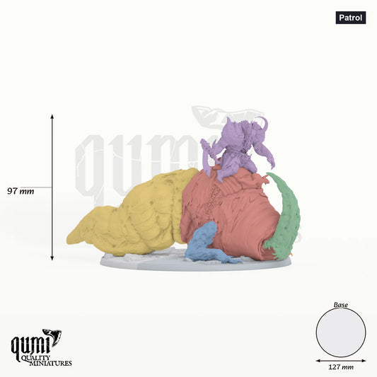 Mirebround Crawler tabletop miniature (Patrol) - 97 mm tall, 127 mm base - Rescale Miniatures 3D print by Qumi