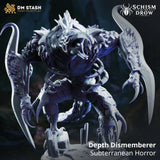 Depth Dismemberer – Subterranean Horror: subterranean horror tabletop miniature, designer preview from DM Stash's 'Irinax' release, 3D-printed in resin by Qumi