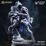 Karazor – Irinax's Eyes: drow scout tabletop miniature, designer preview from DM Stash's 'Irinax' release, 3D-printed in resin by Qumi