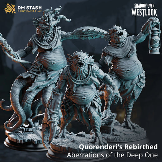 Quorenderi's Rebirthed – Aberrations of the Deep One: aberration tabletop miniature, designer preview from DM Stash's 'Shadow over Westlook' release, 3D-printed in resin by Qumi