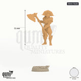 Aruges 32mm Scale - colour-coded parts render, 51 mm tall, 1 body part, 26 mm round base