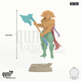 Aruges 4XL Size - colour-coded parts render, 319 mm tall, 7 body parts, 159 mm round base