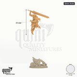Mat Ador 32mm Scale - colour-coded parts render, 35 mm tall, 1 body part, 25 mm round base