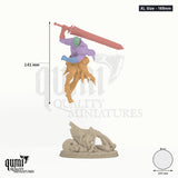 Mat Ador XL Size - 165mm - colour-coded parts render, 141 mm tall, 5 body parts, 100 mm round base