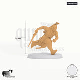Fighter Moon Elf tabletop miniature (Sword Run) - 29 mm tall, 31 mm base - Rescale Miniatures 3D print by Qumi