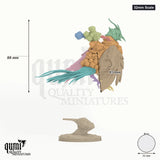 Aerithrian Wind Defender 32mm Scale - colour-coded parts render, 88 mm tall, 10 body parts, 52 mm round base