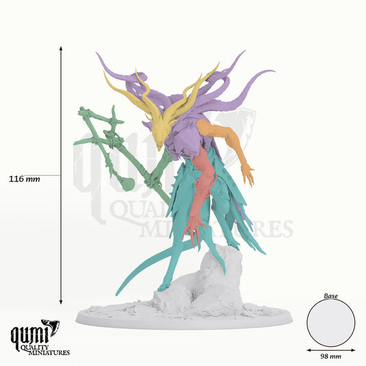 Muckpriest tabletop miniature - 116 mm tall, 98 mm base, 7+1 part assembly - Rescale Miniatures 3D print by Qumi