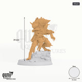 Humanoid Fighter Rat Folk Mutilated Mask tabletop miniature (Attack) - 39 mm tall - Rescale Miniatures 3D print by Qumi