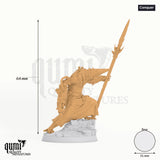 Humanoid Fighter Rat Folk Mutilated Mask tabletop miniature (Conquer) - 64 mm tall - Rescale Miniatures 3D print by Qumi