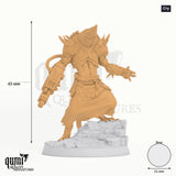 Humanoid Fighter Rat Folk Mutilated Mask tabletop miniature (Cry) - 43 mm tall - Rescale Miniatures 3D print by Qumi