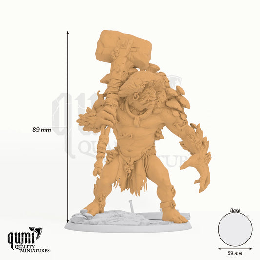 Mycogar Fungal Ogre Tabletop-Miniatur - 88 mm hoch, 59 mm Base, 1 Körperteil + 1 Base - Rescale Miniatures 3D-Druck von Qumi