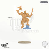 Gorgrash the Ripper 32mm Scale - colour-coded parts render, 54 mm tall, 2 body parts, 33 mm round base
