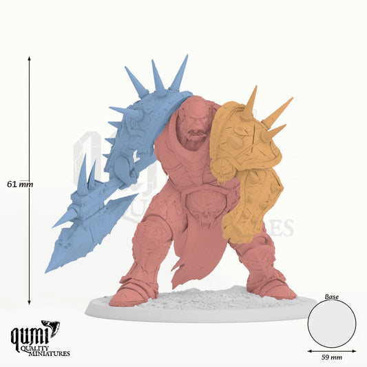 Boss tabletop miniature - 62 mm tall, 59 mm base, 3+1 part assembly - Rescale Miniatures 3D print by Qumi