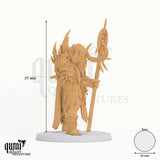 Untamed Shaman tabletop miniature - 57 mm tall, 39 mm base, 1+1 part assembly - Rescale Miniatures 3D print by Qumi