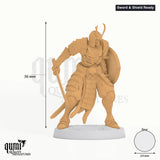 Oriental Skeletons Tabletop-Miniatur (Sword & Shield Ready) - 36 mm hoch, 24 mm Base - Rescale Miniatures 3D-Druck von Qumi