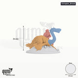Oviraptor tabletop miniature (V1 Brood) - 36 mm tall, 50 mm base, 3+1 part assembly - Rescale Miniatures 3D print by Qumi
