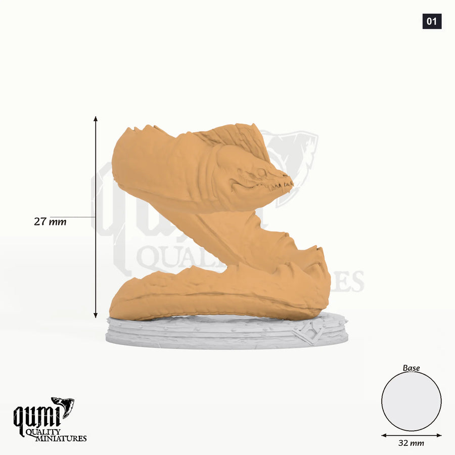 Morzagh's Fangs tabletop miniature (01) - 27 mm tall, 32 mm base, 1+1 part assembly - Parasite Collectibles 3D print by Qumi