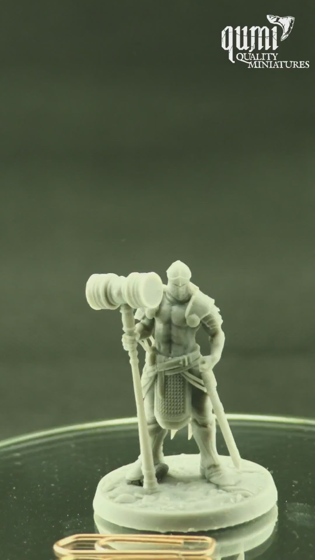 Knight Miniature on turntable with black background