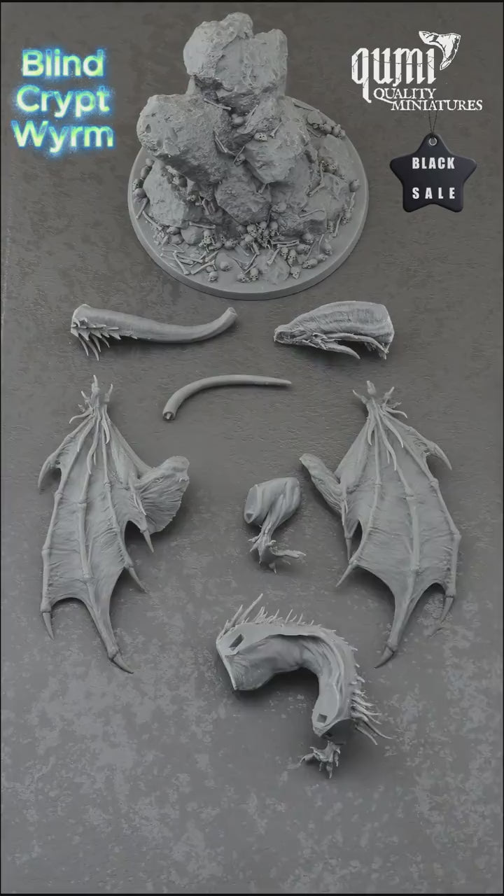 Dragon Blind Crypt Wyrm Tabletop Miniature | Qumi — Blind Crypt Wyrm Assembly video