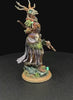 fantasy druid painted on a turn table with black background
