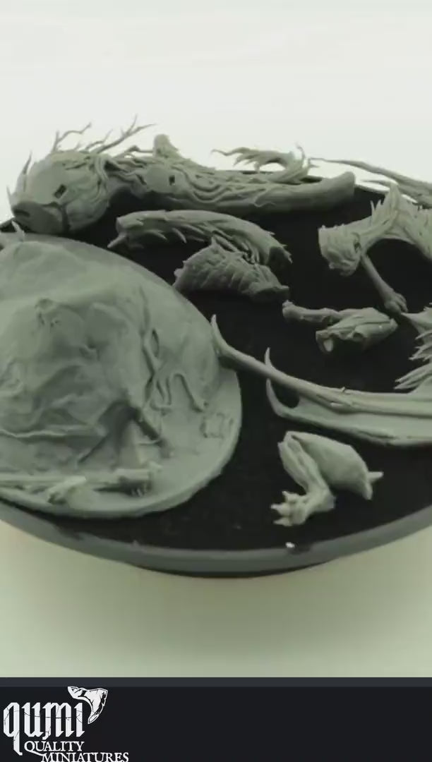 Dragon Miniature on turntable with black background