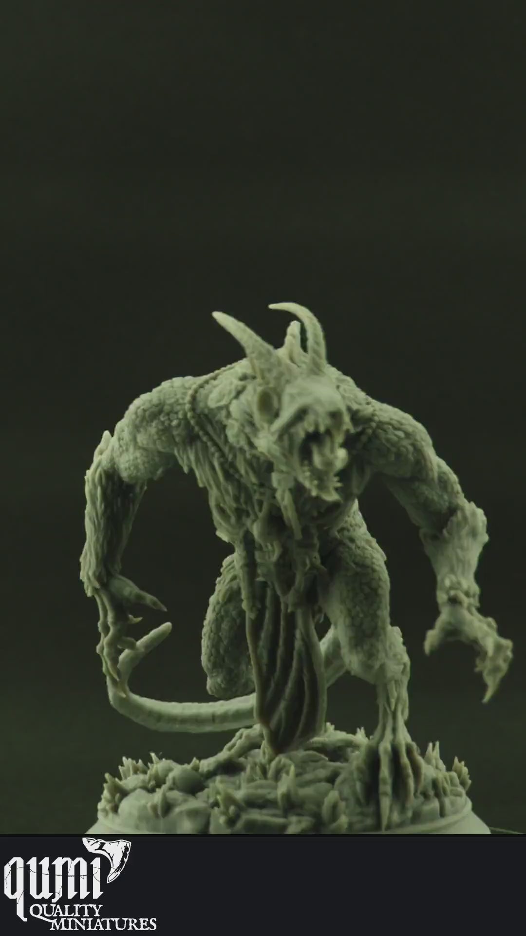 Monster Miniature on turntable with black background