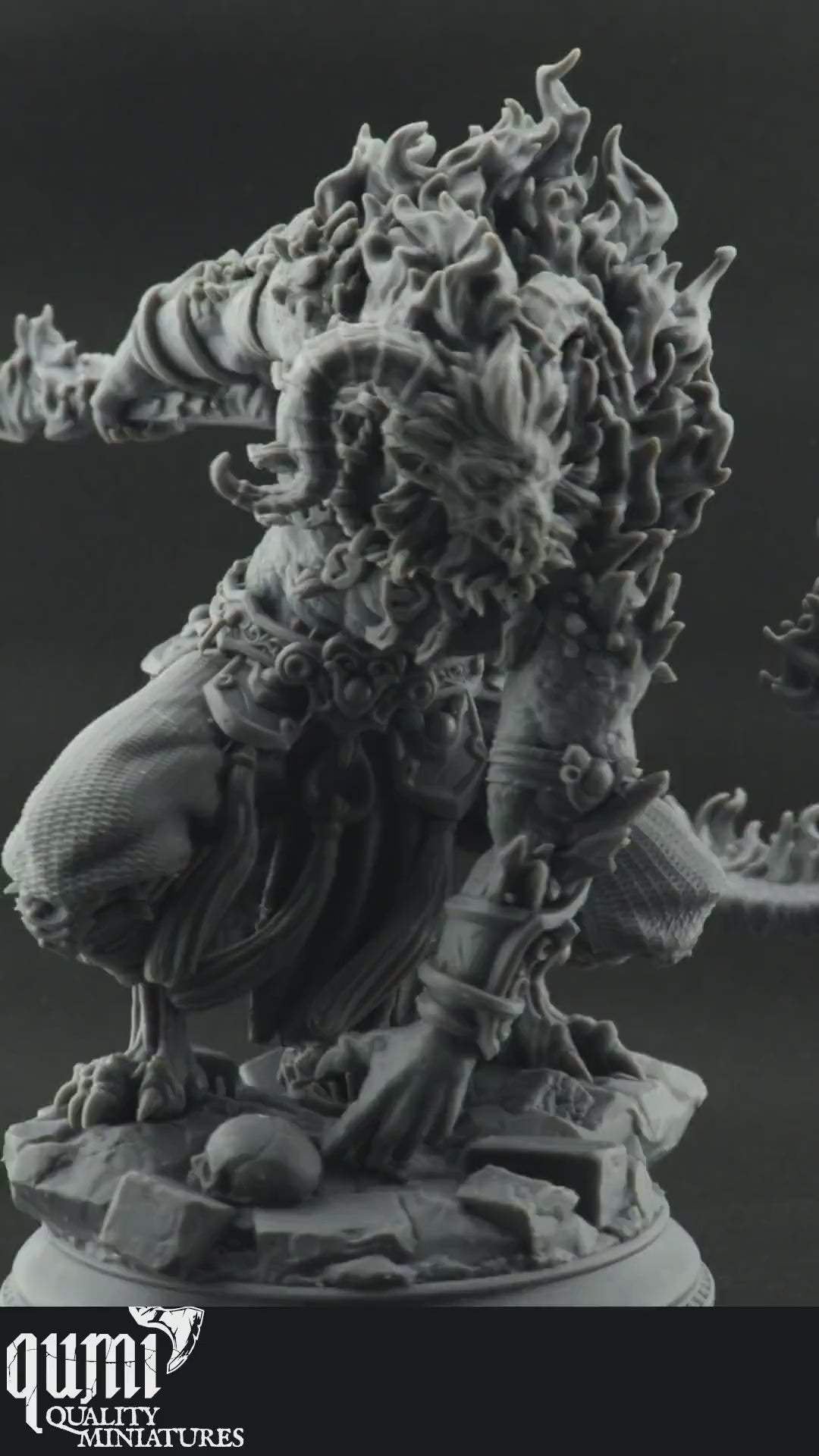 Monster Miniature on turntable with black background