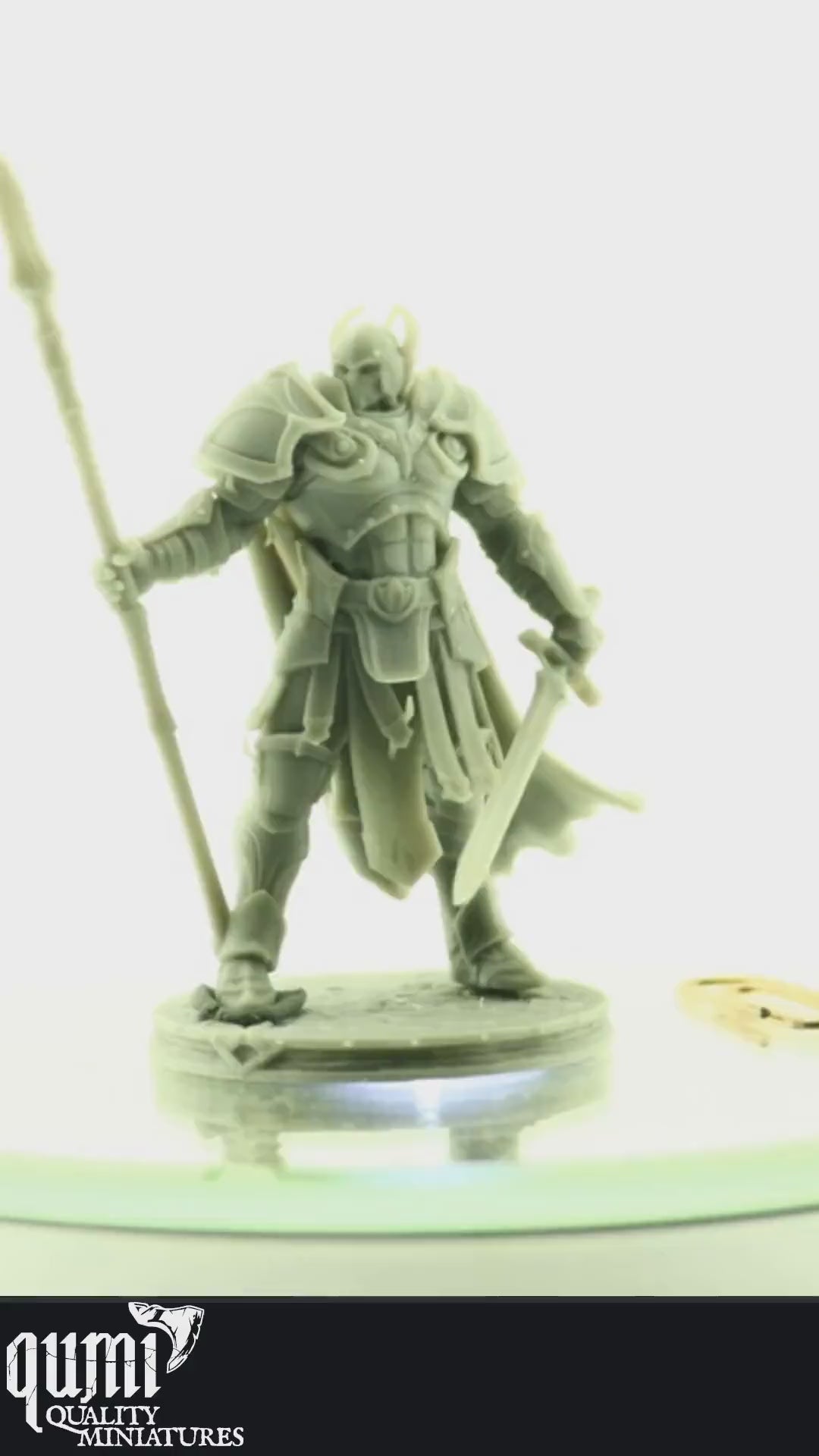 Soldier Miniature on turntable with white background
