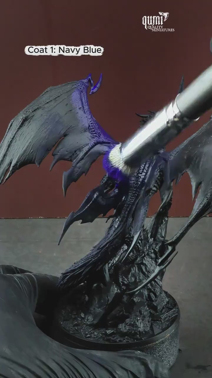 Dragon Chromatic Blue Dragon Tabletop Miniature | Qumi — Chromatic Blue Dragon Drybrush video