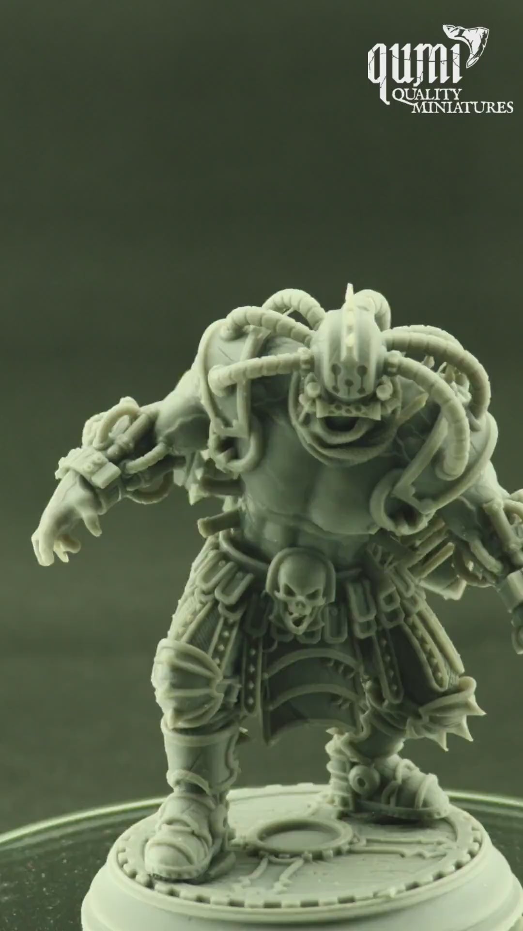 Humanoid Miniature on turntable with black background