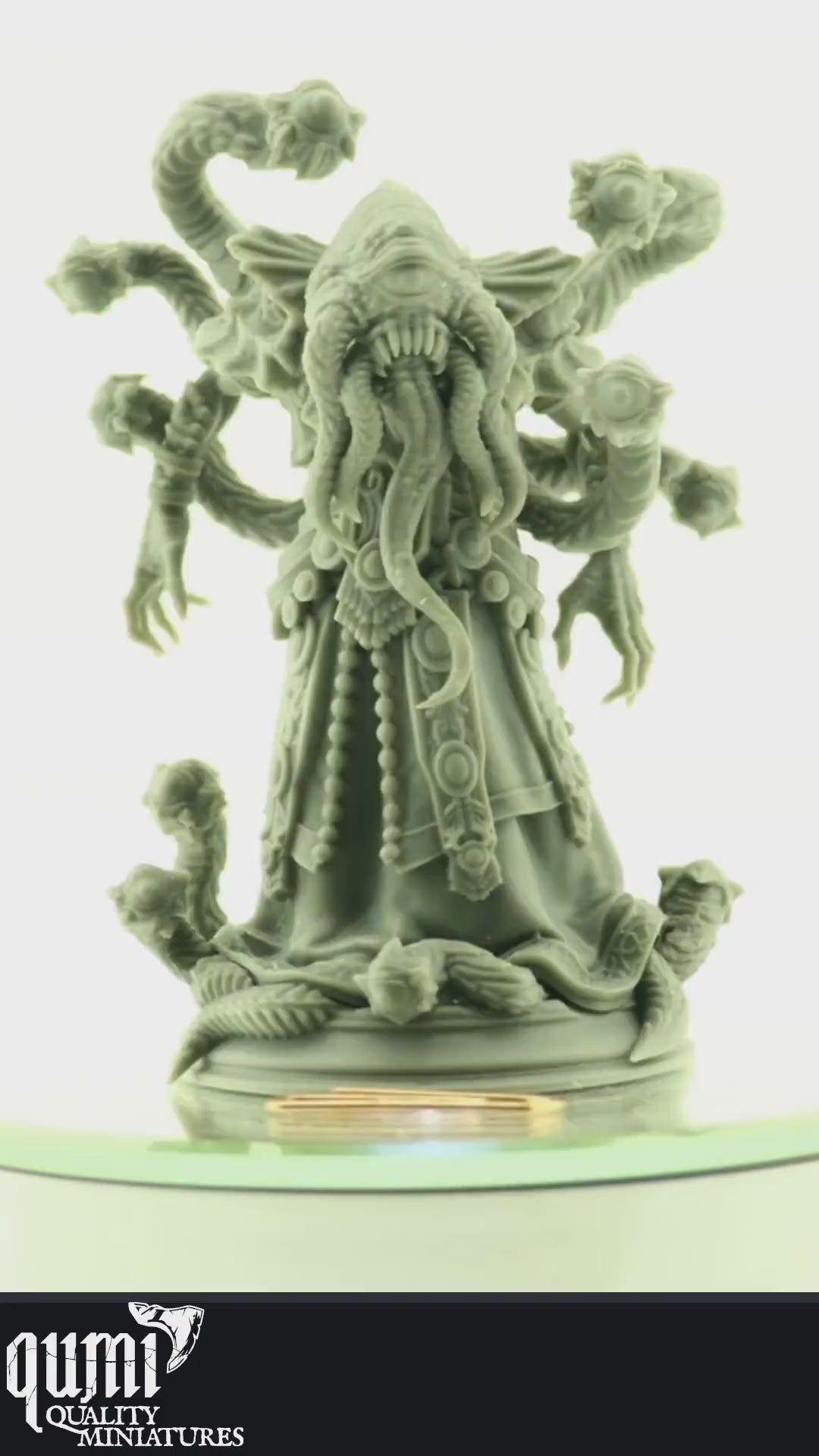 Monster Miniature on turntable with white background