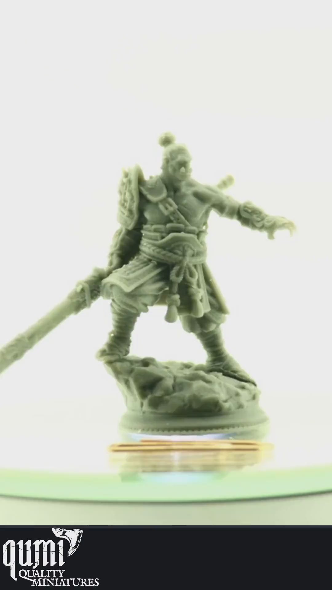 Orc Miniature on turntable with white background