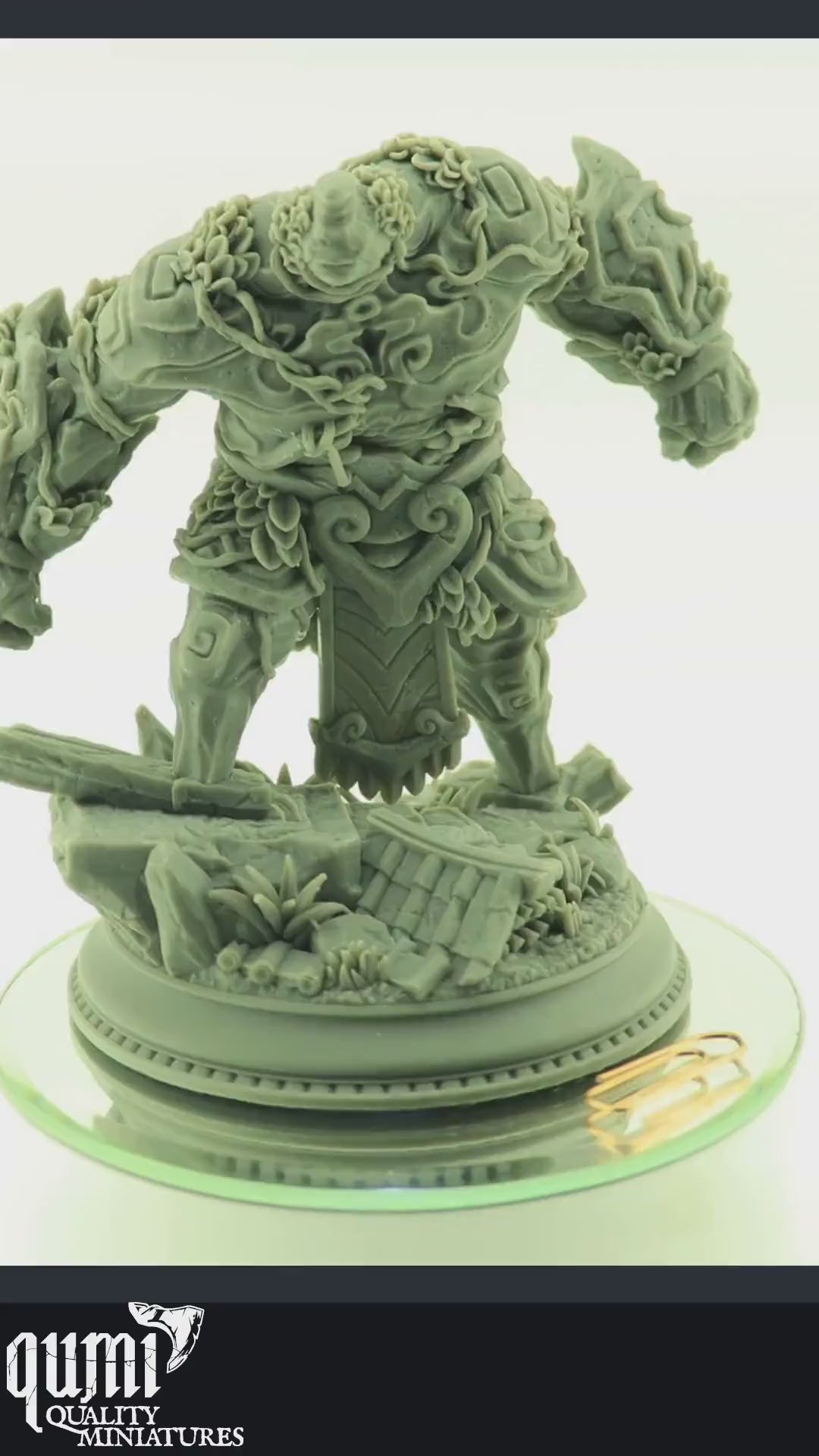Golem Miniature on turntable with white background