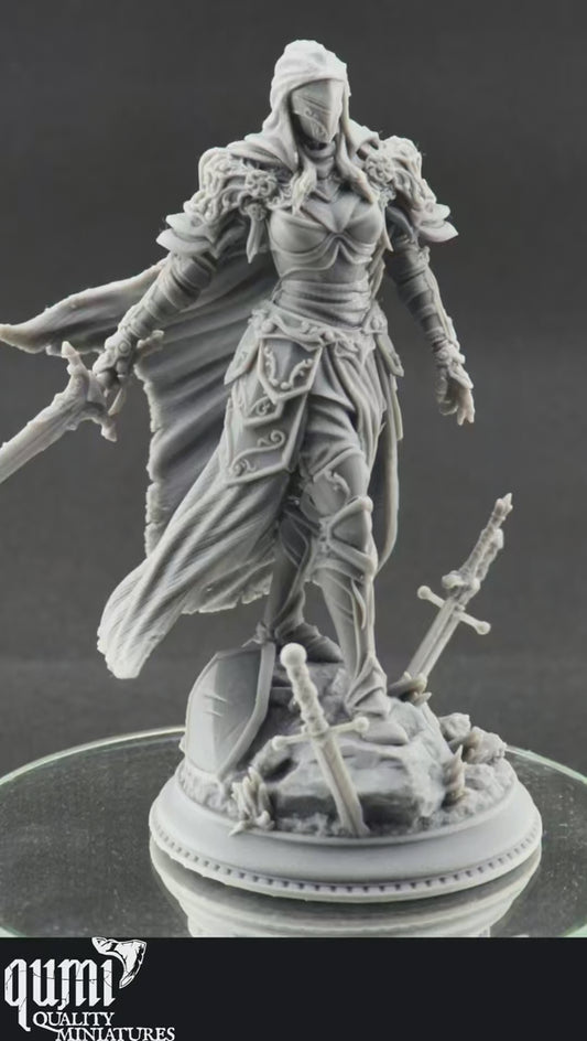 Tabletop Female Knight Miniature Lydia M 32mm 75mm DM Stash