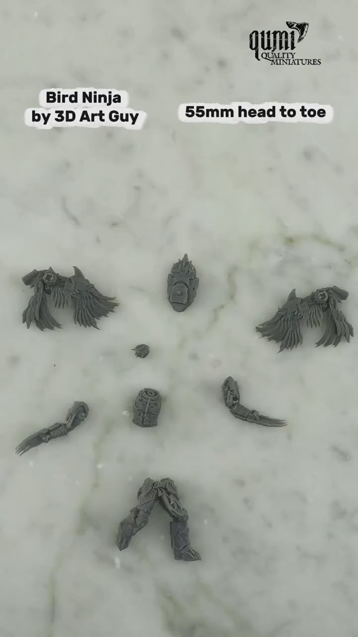 Space Warrior Tabletop Miniature – Bird Ninja | Qumi — Bird Ninja Assembly video