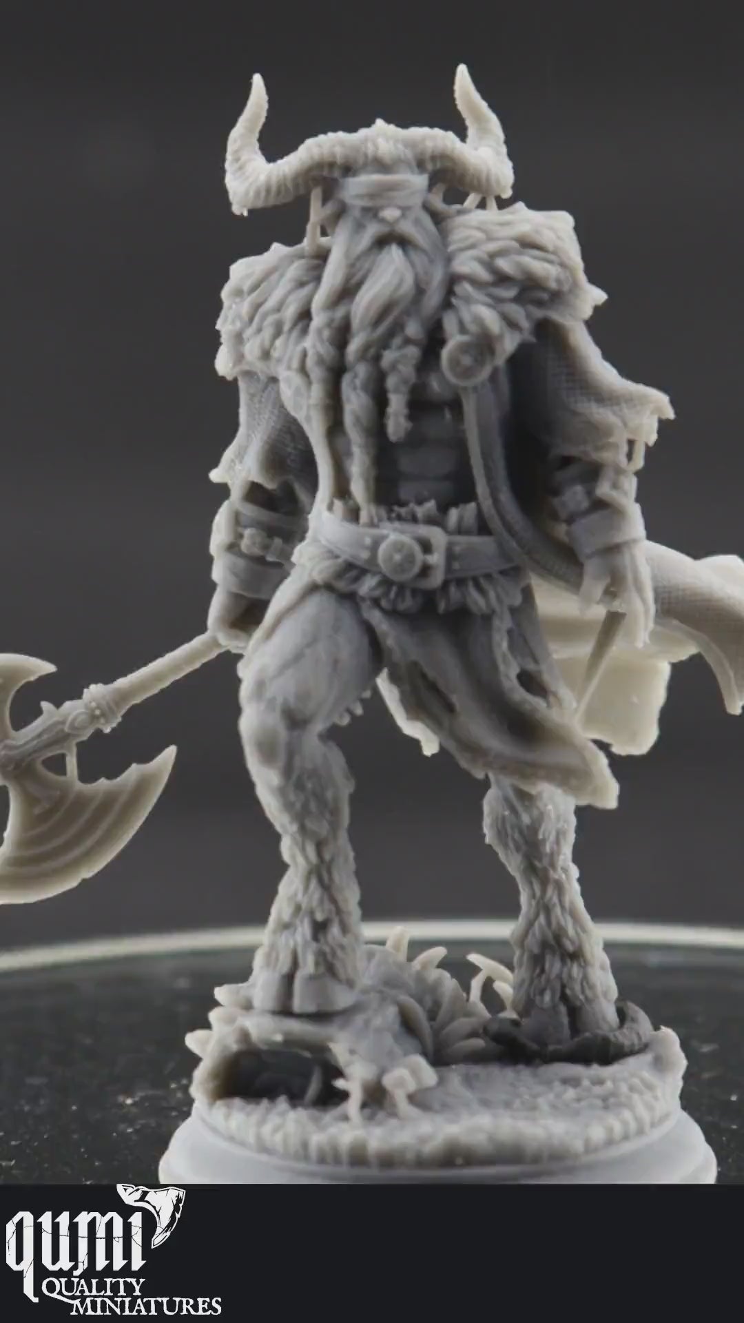 Humanoid Miniature on turntable with black background