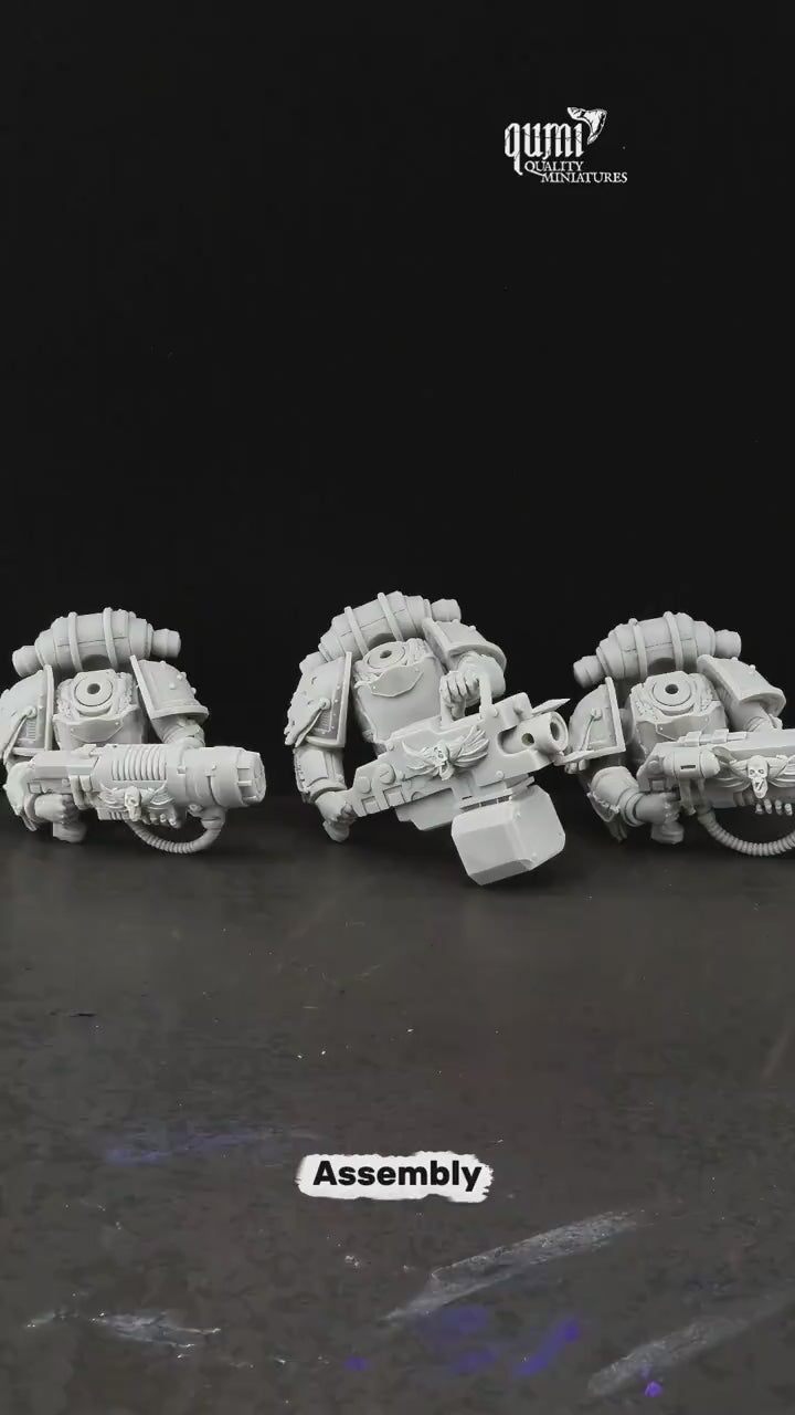 Space Warrior Terror Soldier Tabletop Miniatures | Qumi — Terror Soldier Assembly- Drybrush video