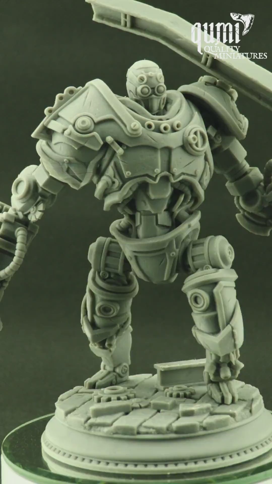 Golem Miniature on turntable with black background