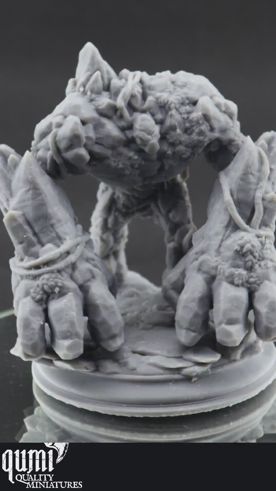 Golum Miniature on turntable with black background