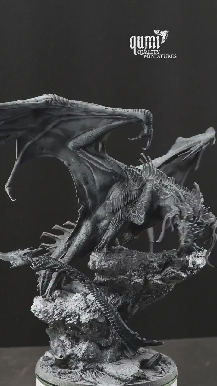Black Elder Dragon Tabletop Miniature | Qumi — Black Elder Drybrush RM video
