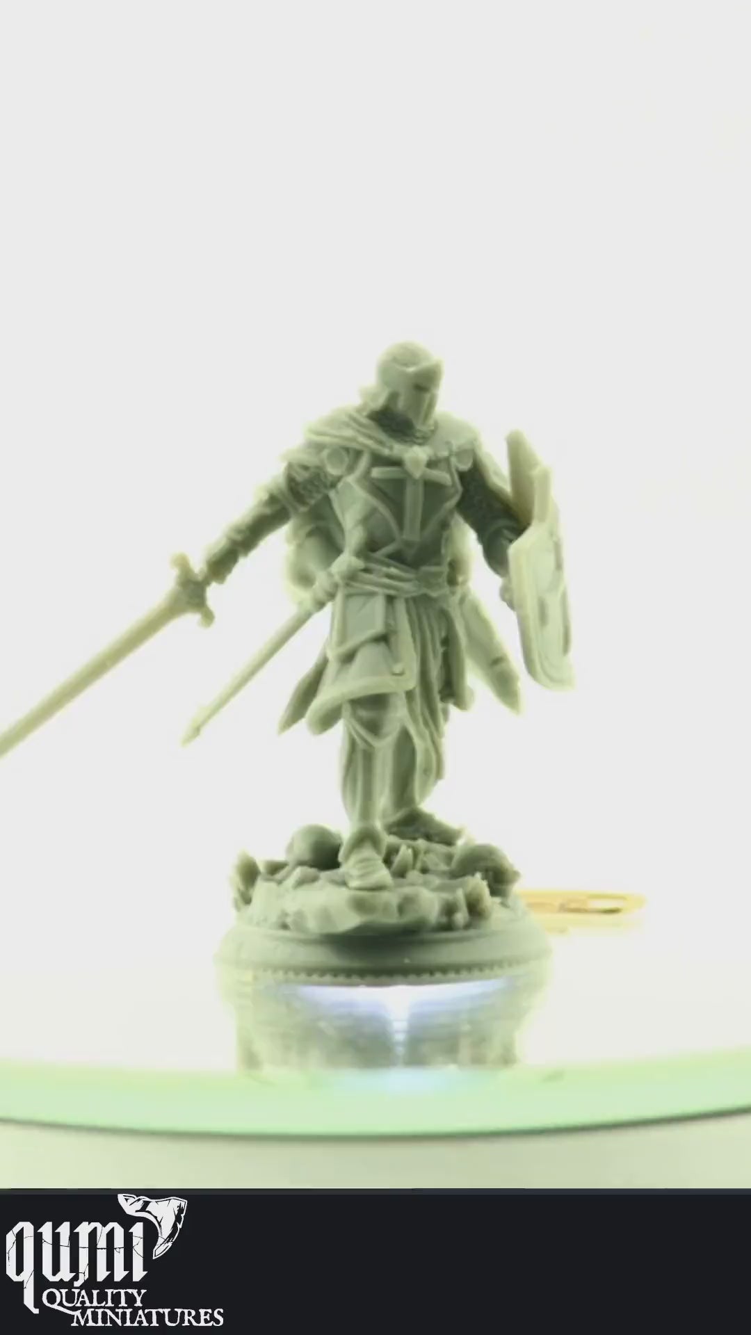 Knight Miniature on turntable with white background
