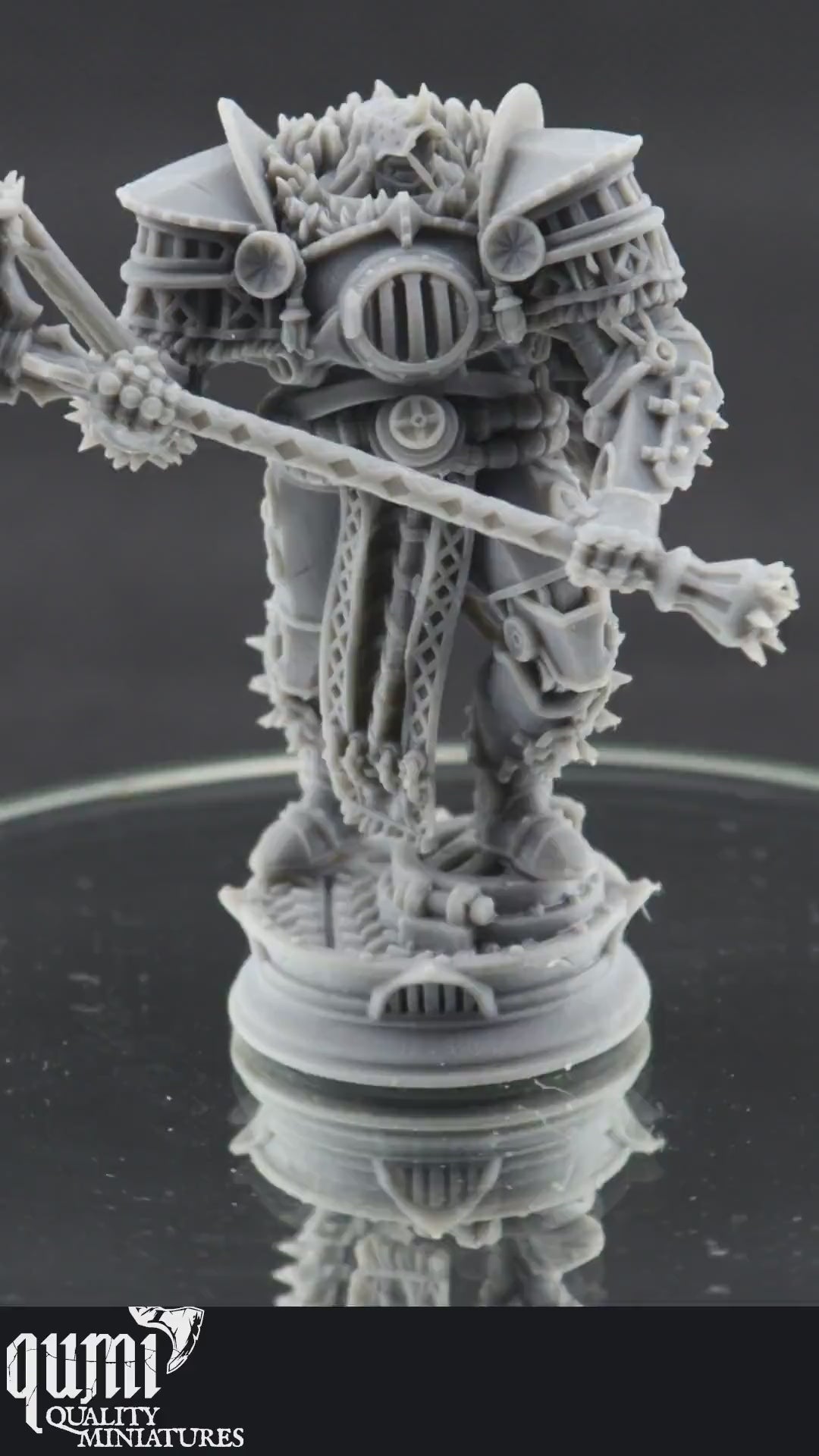 Humanoid Miniature on turntable with black background