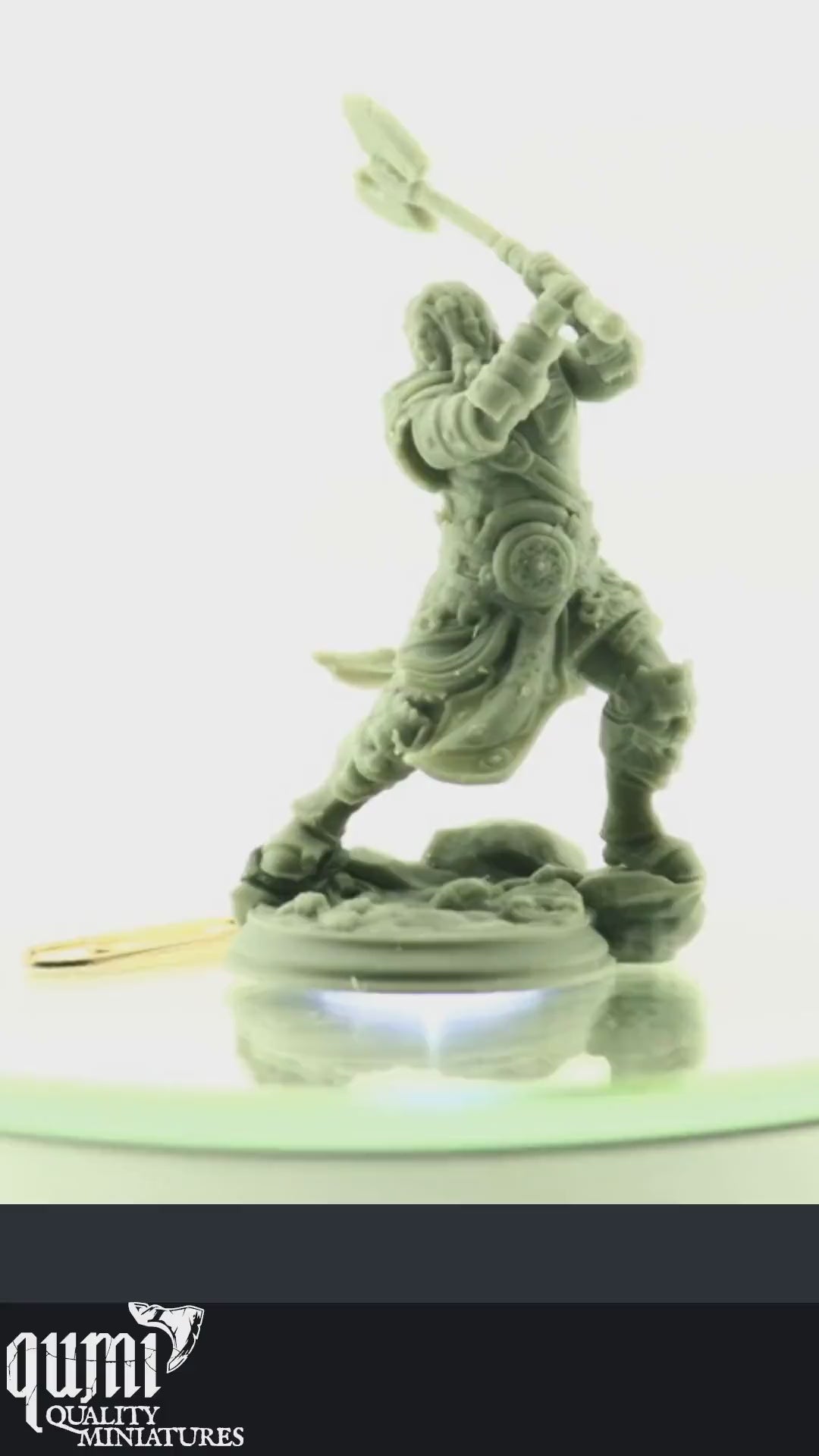 Humanoid Miniature on turntable with white background