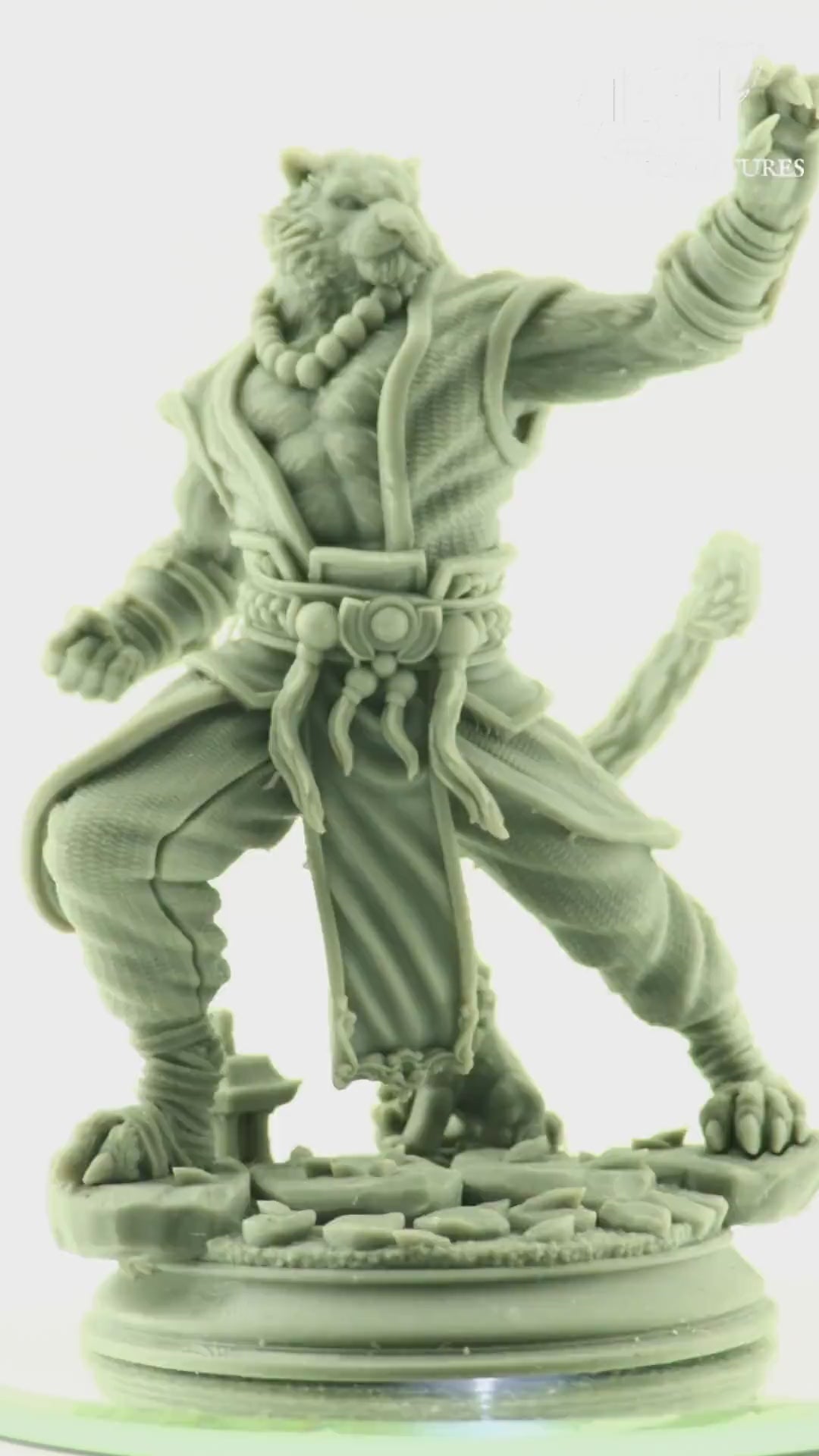 Monk Miniature on turntable with white background