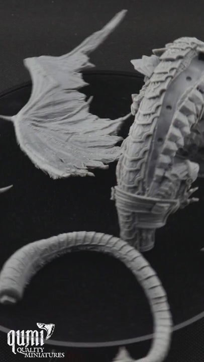printed dragon in parts on a black turning table
