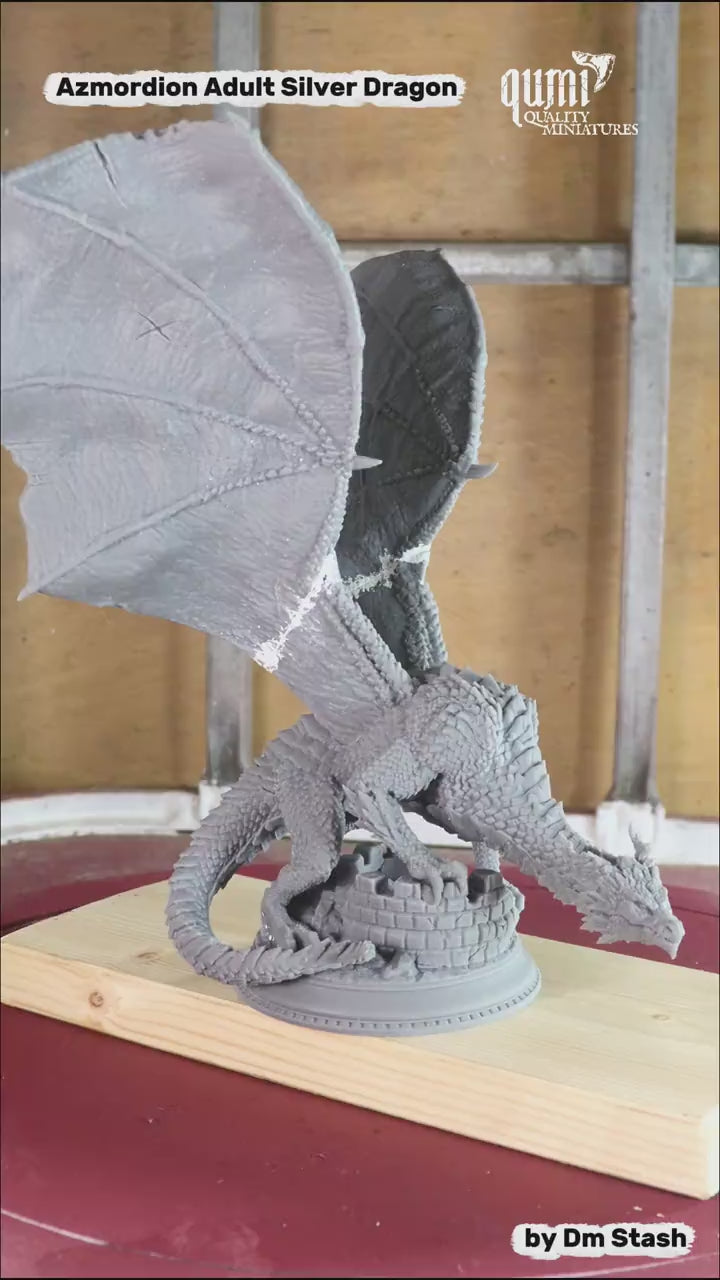 Dragon Azmordion Adult Silver Dragon Tabletop Miniature | Qumi — Azmor prime drybrush video