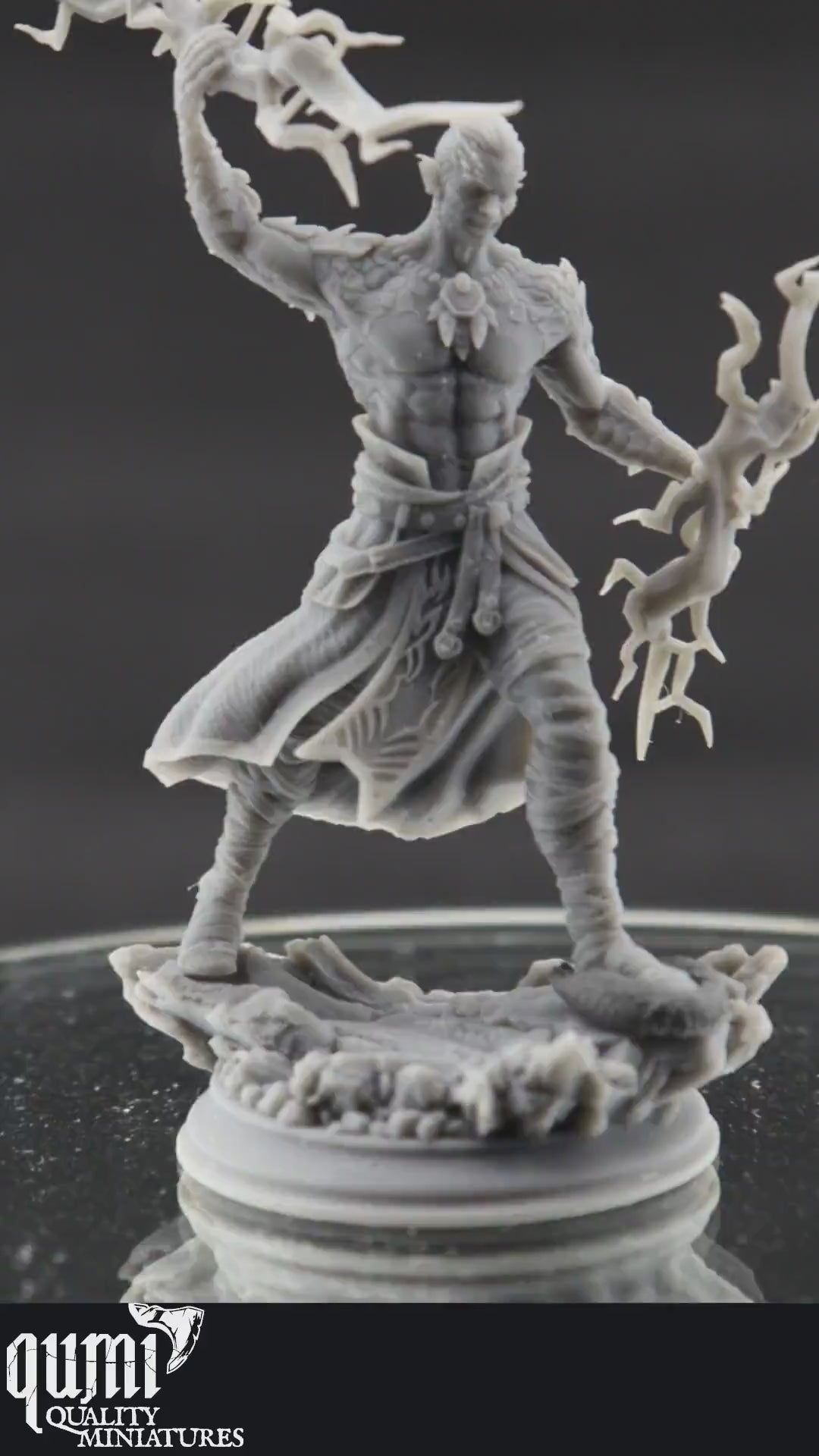 Wizard Miniature on turntable with black background