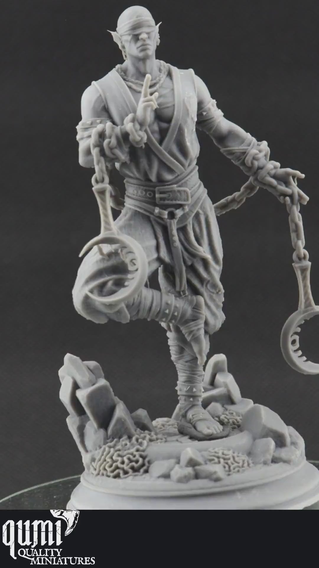 Wizard Miniature on turntable with black background