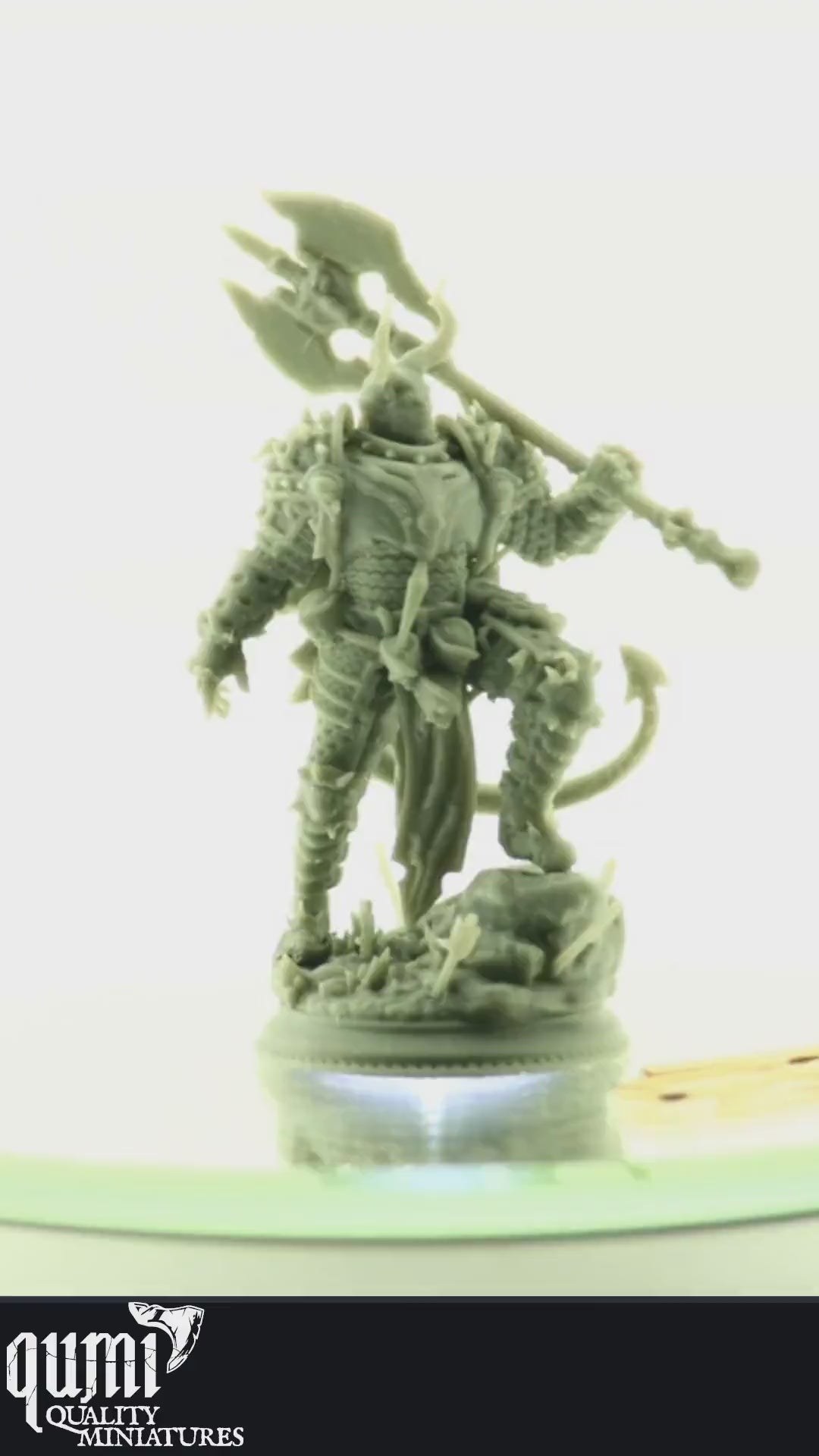 Humanoid Miniature on turntable with white background