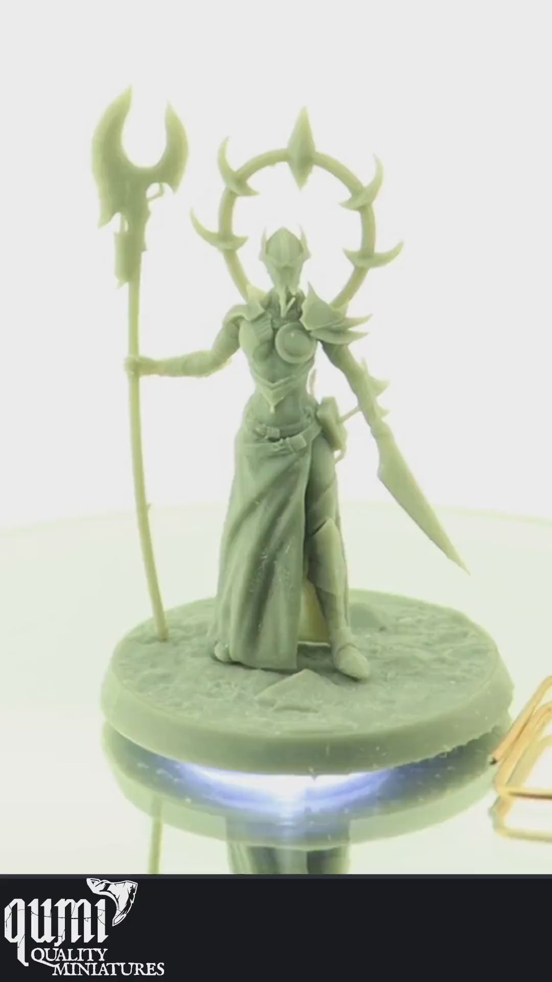 Humanoid Miniature on turntable with white background